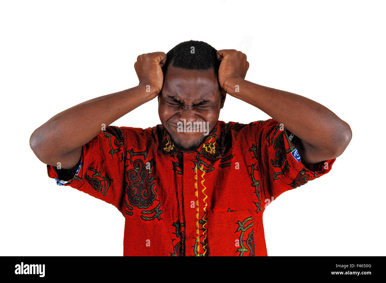 Angry young black man. Stock Photo