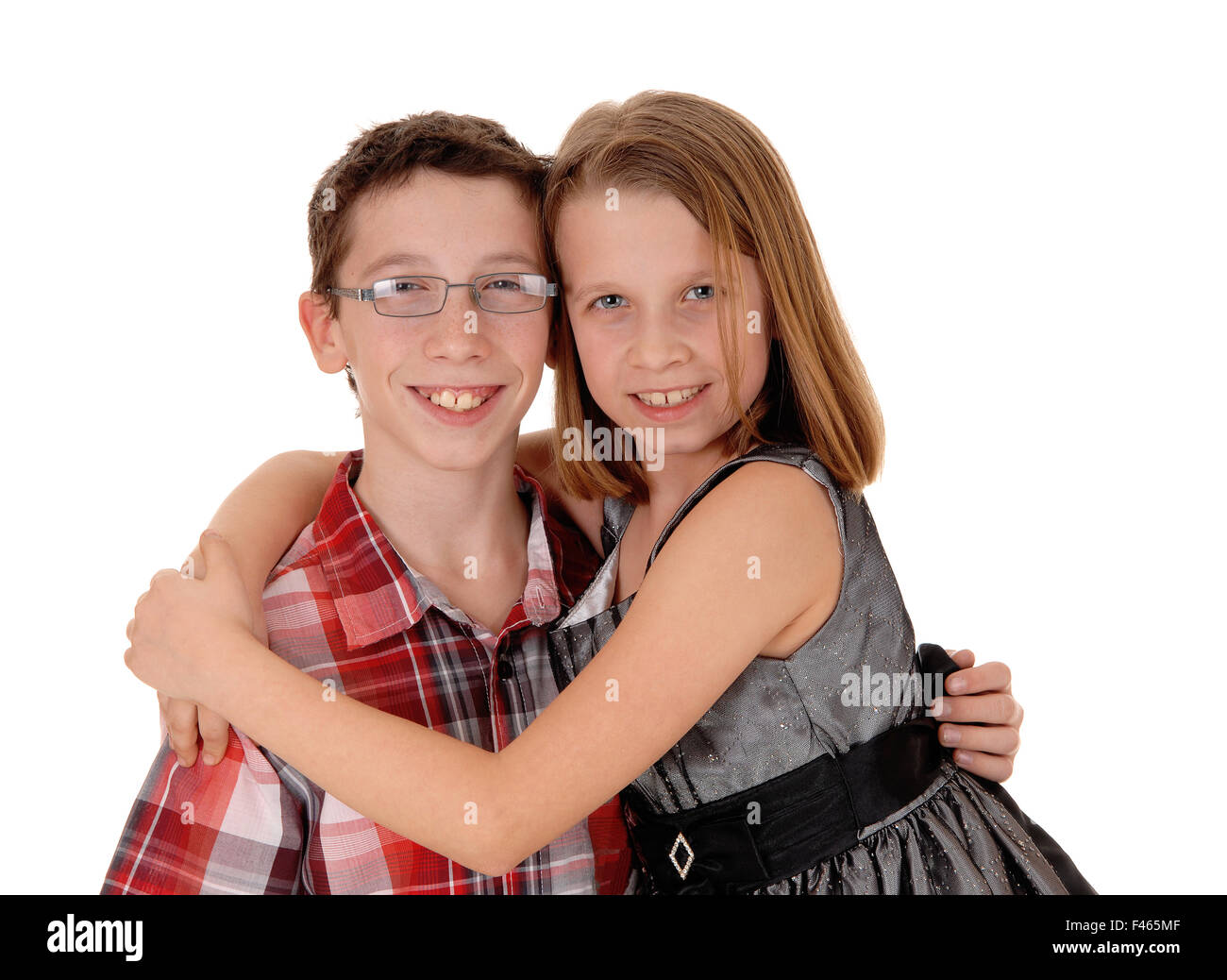 Brother and sister hugging Stock Photo Alamy