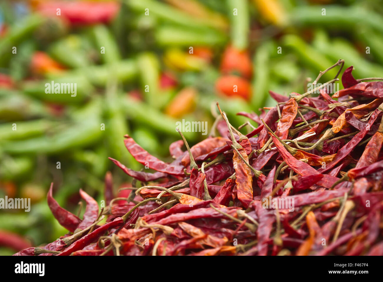 Dry red pepper in nepali market Stock Photo Alamy