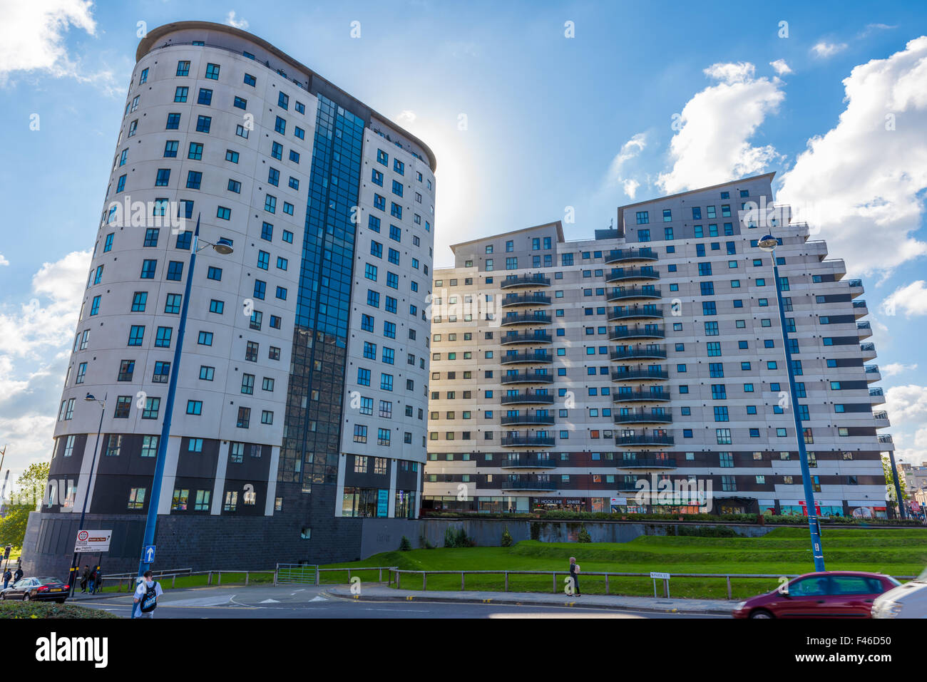 The Masshouse housing Development High rise flats in Birmingham City