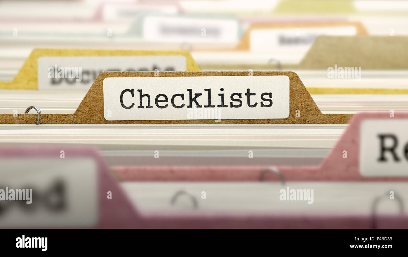 Checklists Folder Name in Directory Stock Photo Alamy