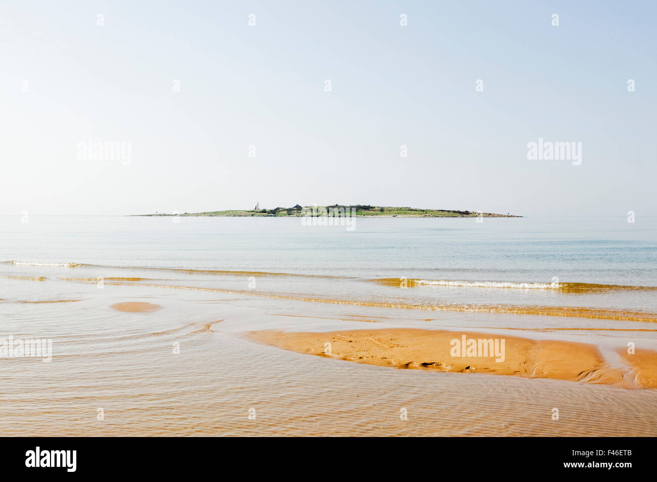 A beach and the ocean, Tylosand, Halland, Sweden. Stock Photo