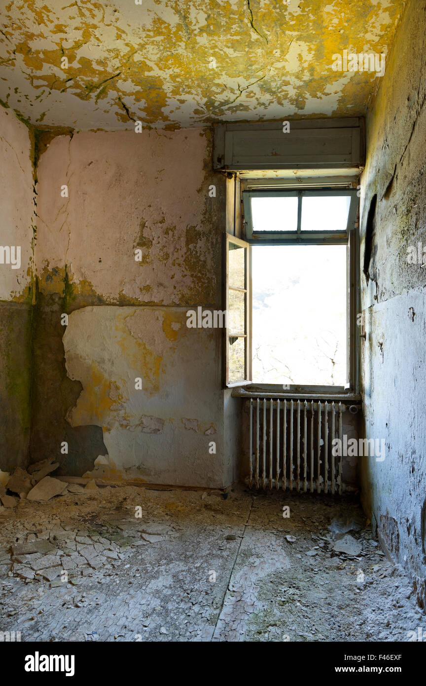 empty room, interior of a old house Stock Photo