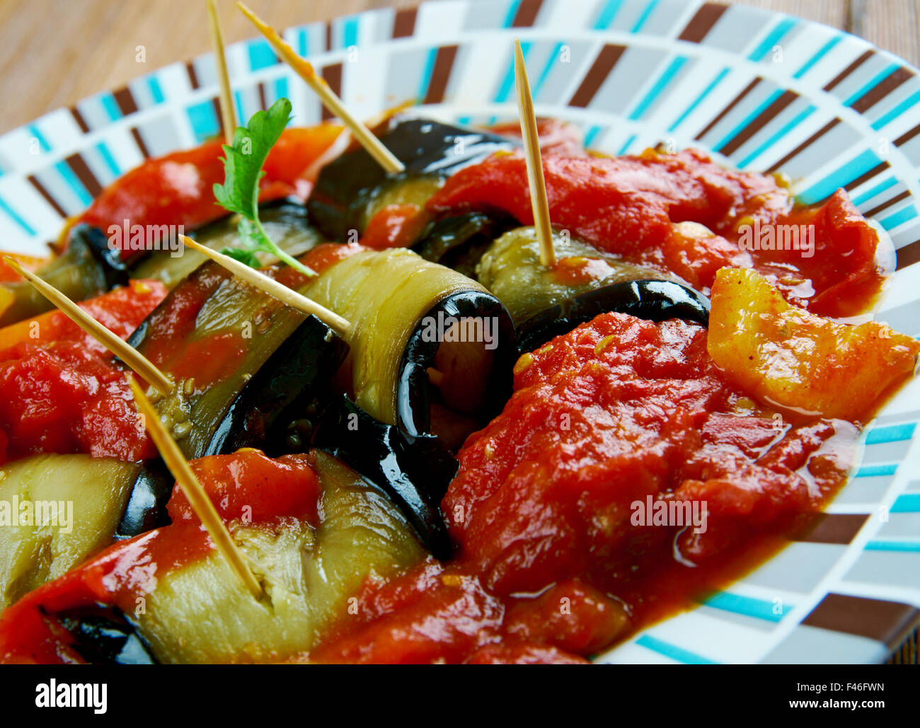 Msakaet al Bathinjan -  Eggplant Casserole.Lebanese cuisine Stock Photo