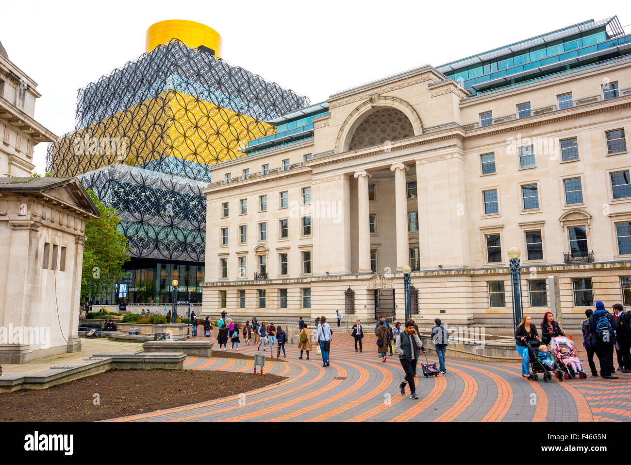 Baskerville House and Birmingham Library in Centenary Square Birmingham City West Midlands UK Stock Photo