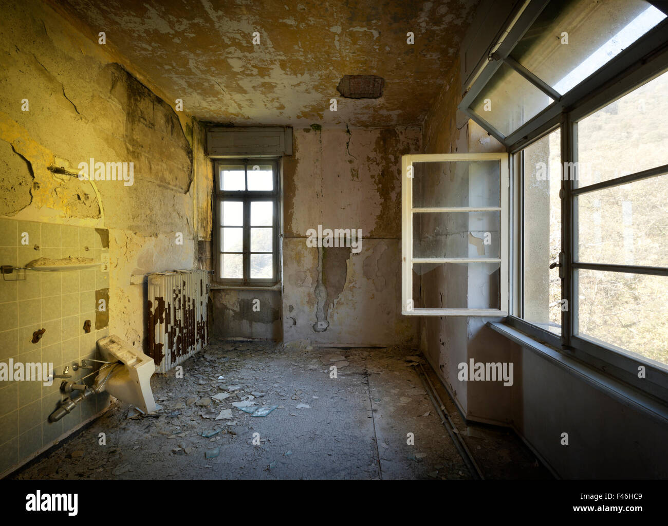 empty room, interior of a old house Stock Photo