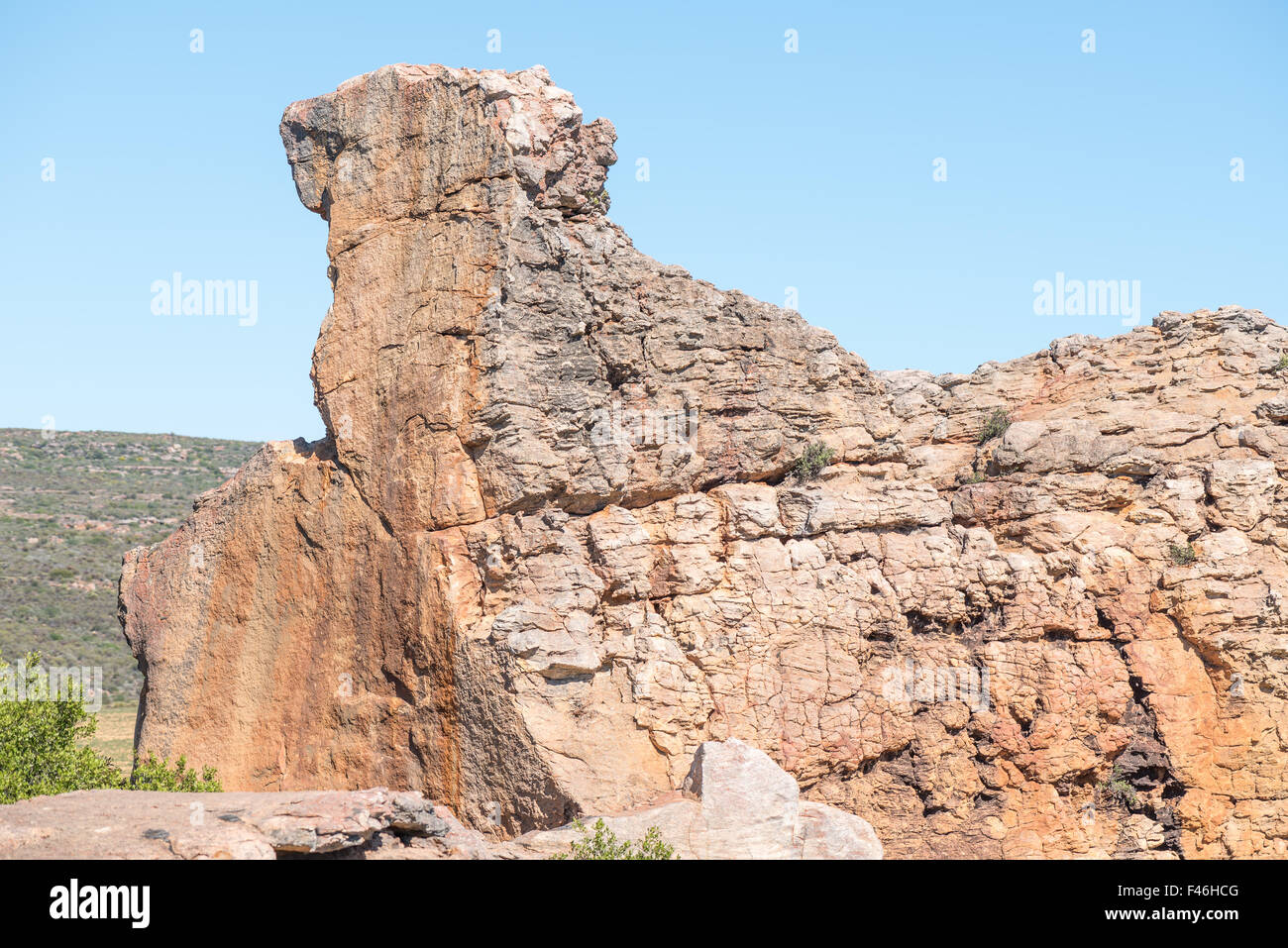 Sandstone formation at the Gifberg (Poison Mountain) Resort near Vanrhynsdorp in the Western Cape Province of South Africa Stock Photo