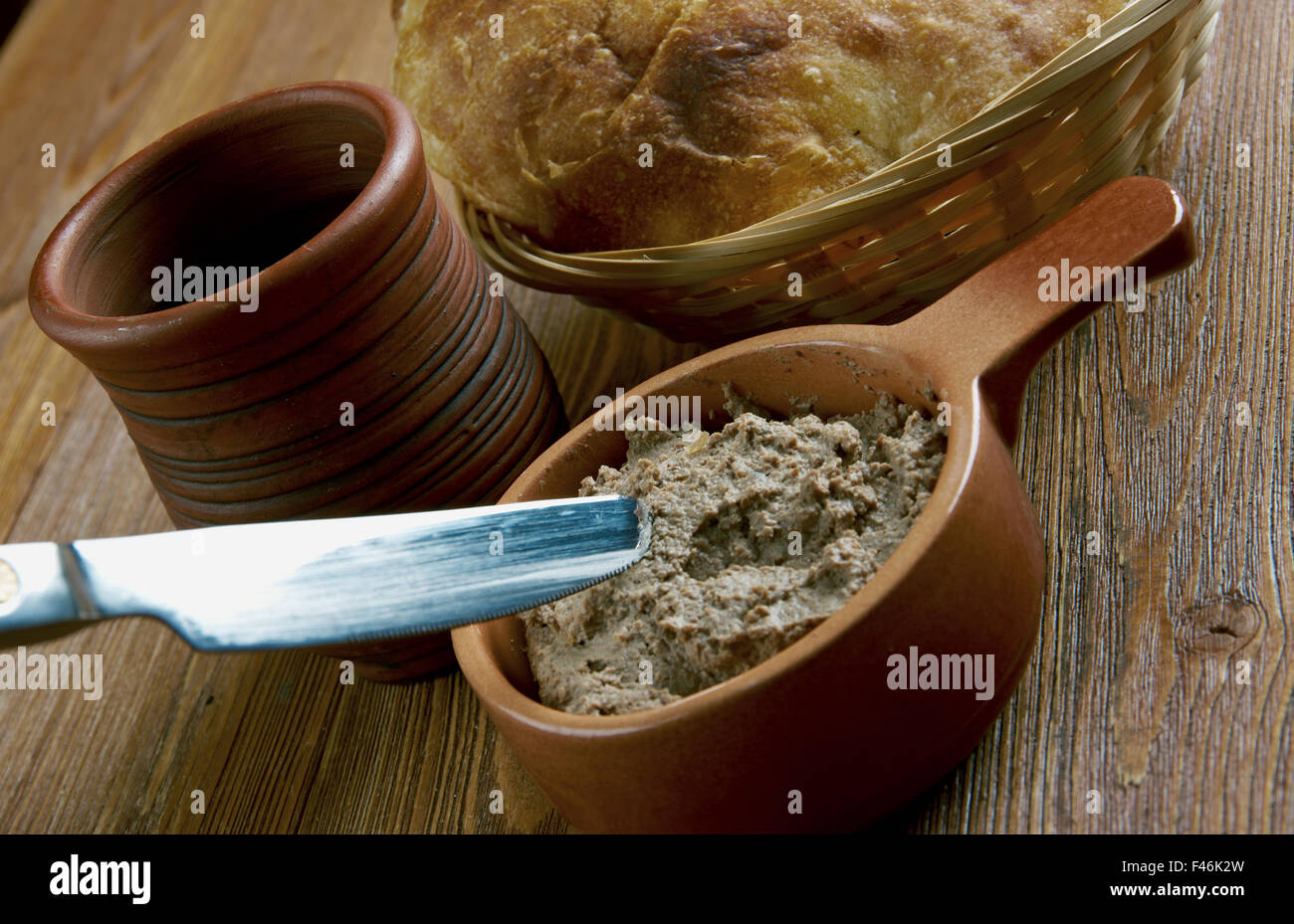 Cretons -  pork spread containing onions and spices.In Quebec cuisine Stock Photo