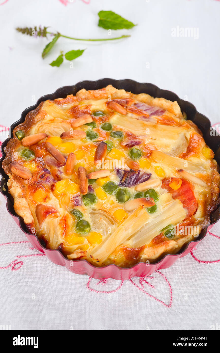 Quiche with vegetables Stock Photo - Alamy