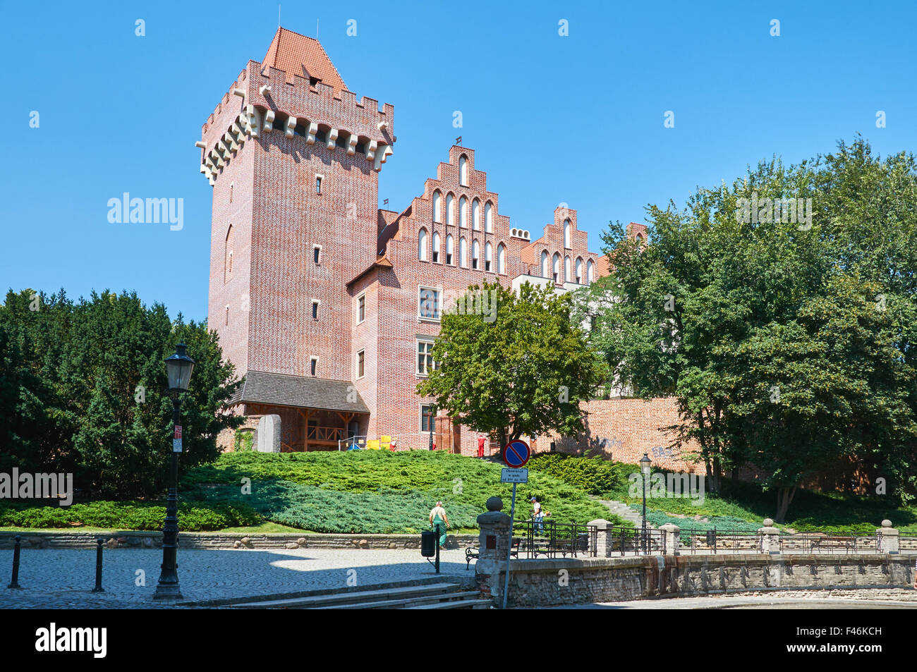POZNAN, POLAND - AUGUST 20, 2015: Historical city center, reconstruction of the Castle King Przemyslaw in Poznan Stock Photo