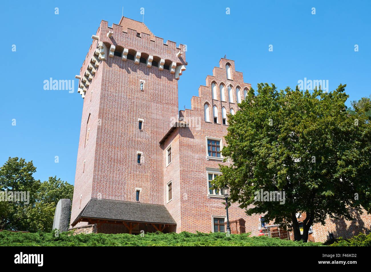 POZNAN, POLAND - AUGUST 20, 2015: Historical city center, reconstruction of the Castle King Przemyslaw in Poznan Stock Photo