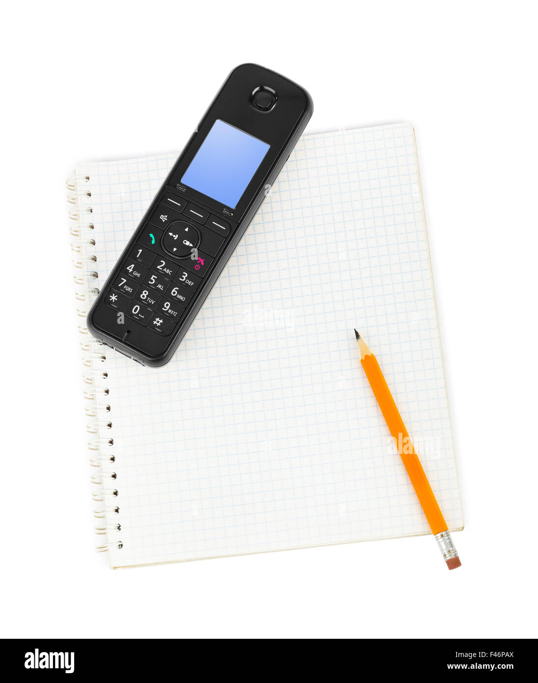 Phone and notepad Stock Photo Alamy