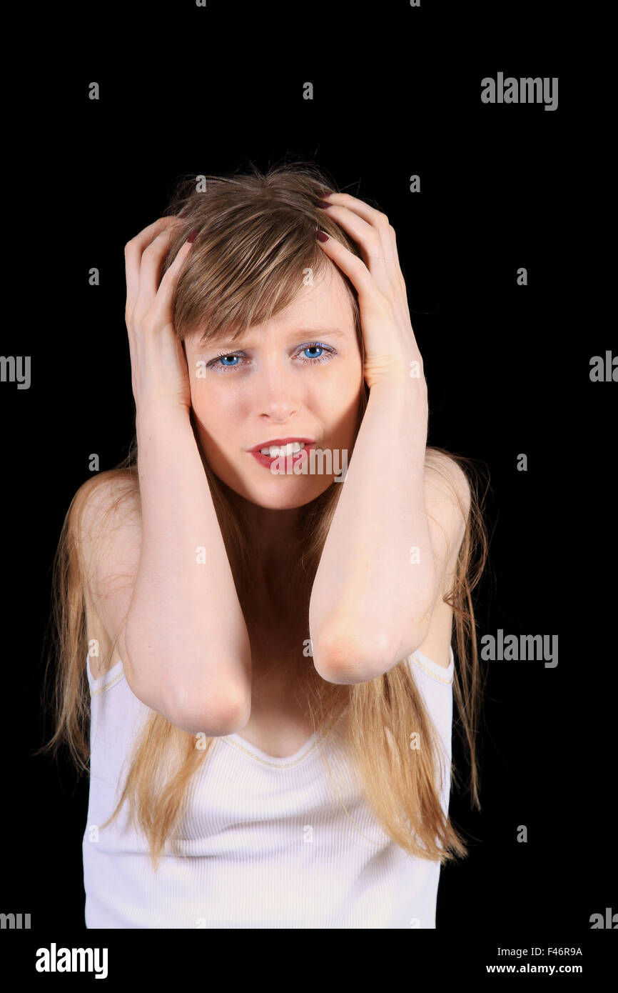 Frustrating headache Stock Photo