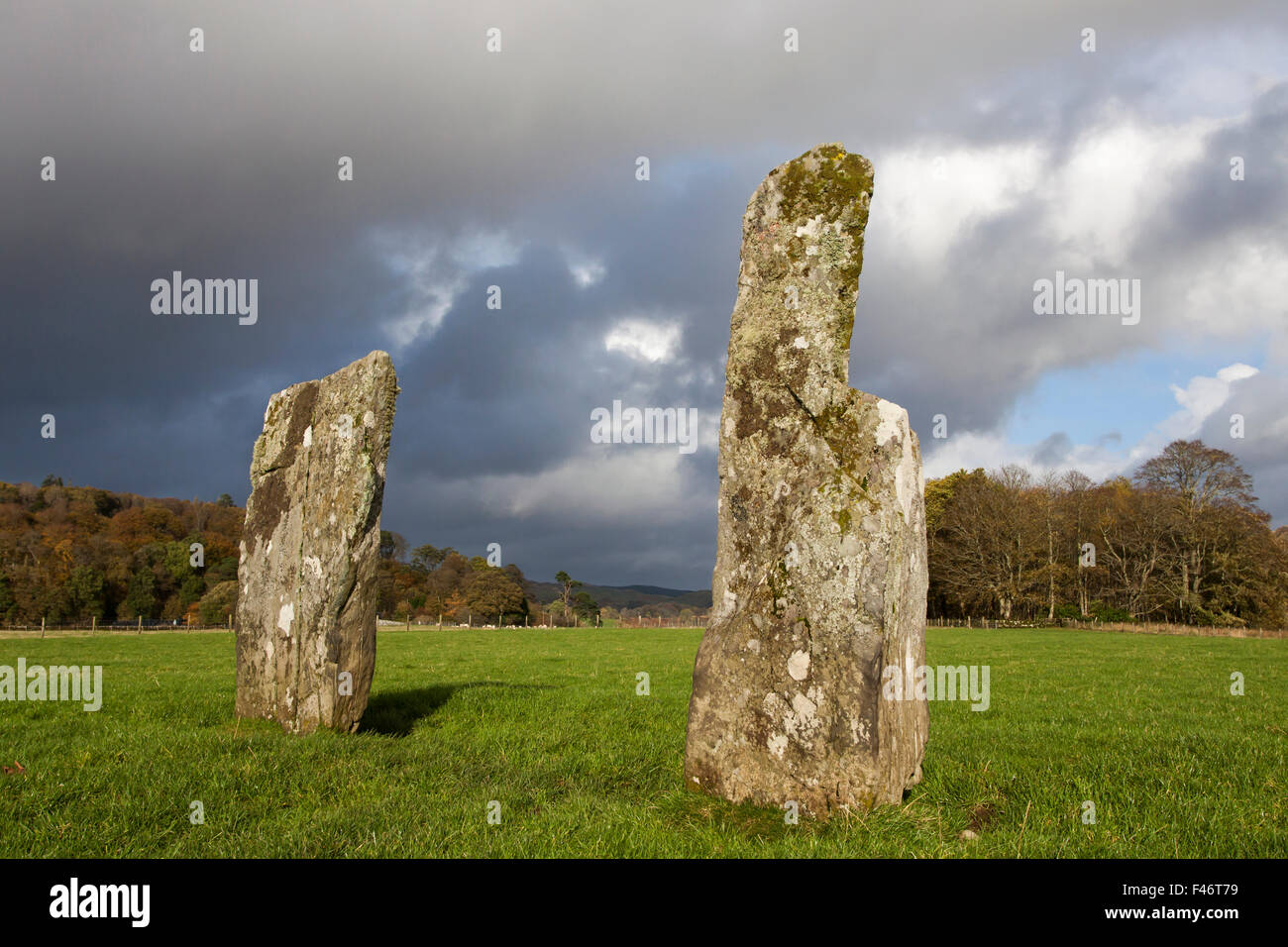 Standing stones in Kilmartin Glen, Argyll and Bute, Scotland, United Kingdom Stock Photo