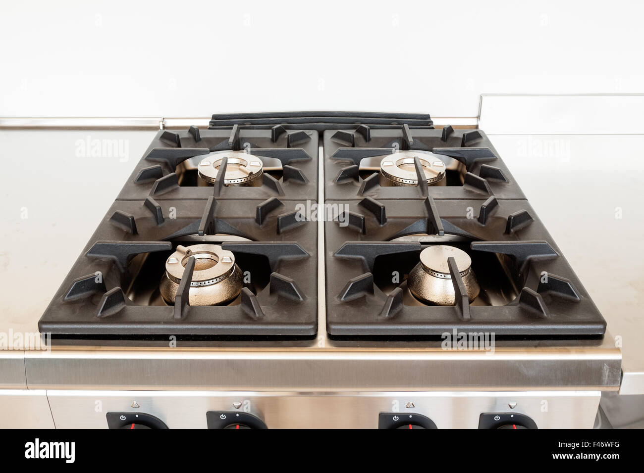 Professional kitchen in modern style, cooker gas Stock Photo