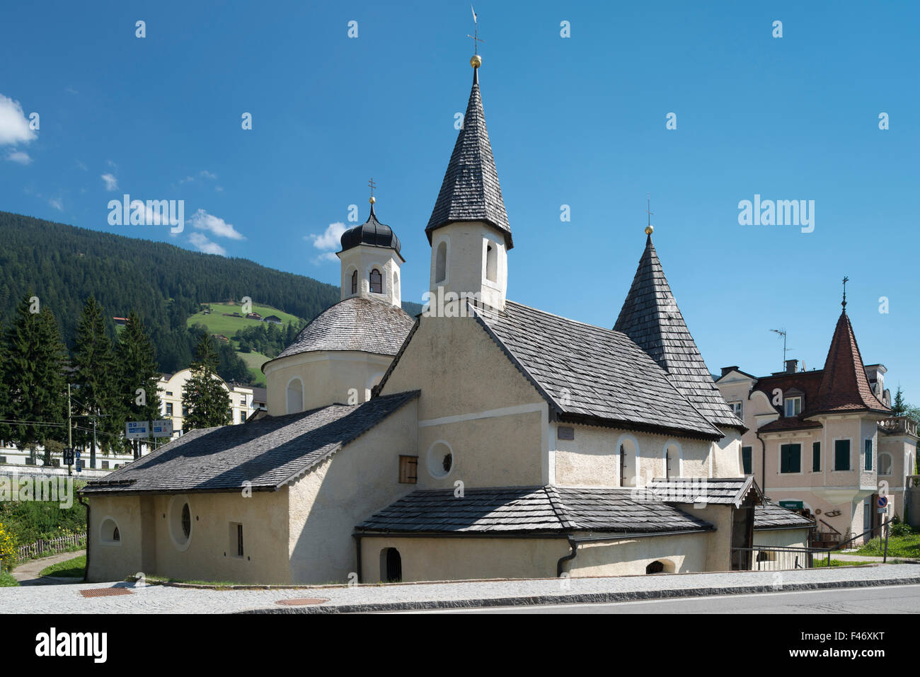 Church of the Holy Sepulcher and Altöttinger Chapel, 17th century, San Candido, Province of South Tyrol, Trentino-Alto Adige Stock Photo