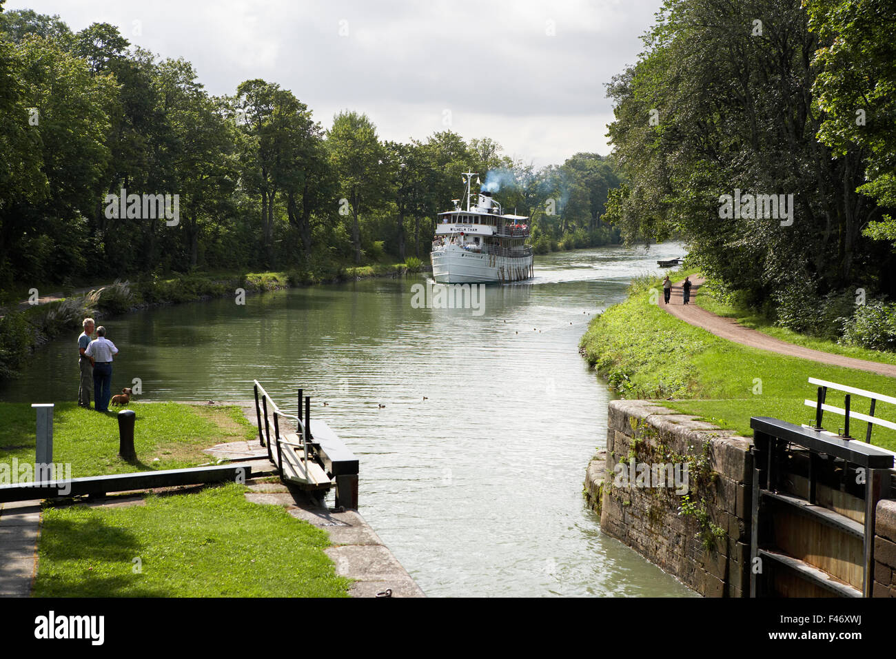 Steamboat, Gota canal, Sweden. Stock Photo