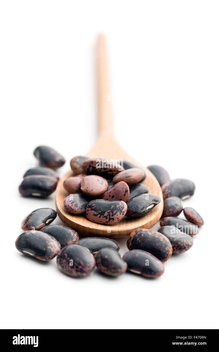 dried beans in a wooden spoon Stock Photo