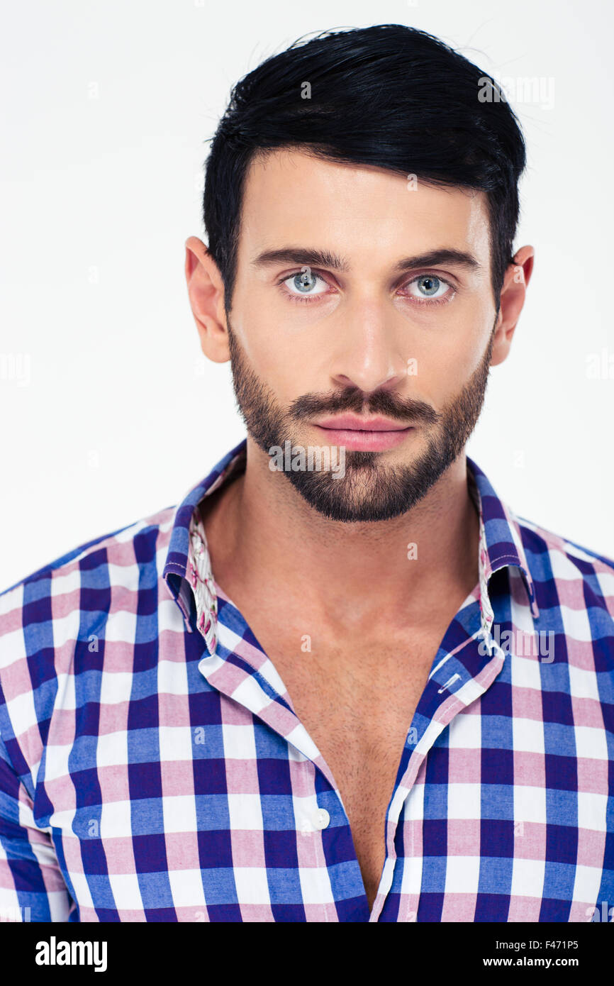 Closeup portrait of a handsome man looking at camera Stock Photo - Alamy