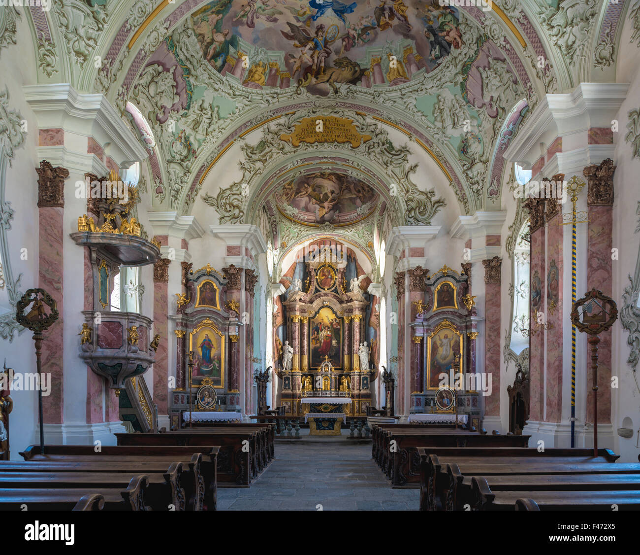 Parish Church of St. Michael, indoors, San Candido, Province of South Tyrol, Trentino-Alto Adige, Italy Stock Photo