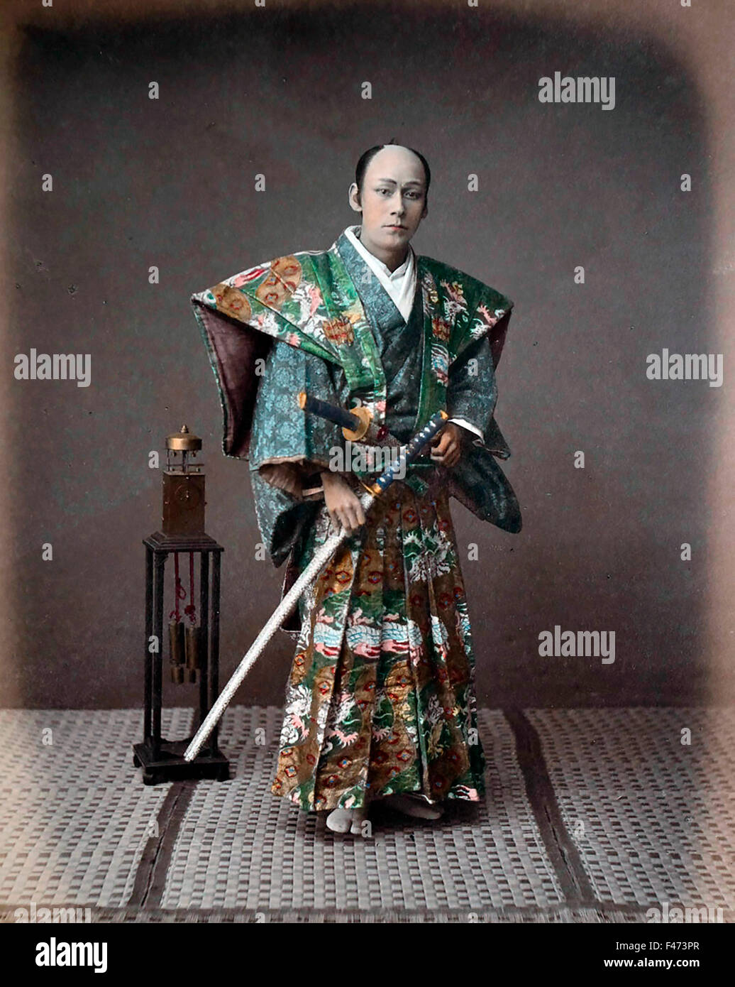 Samurai with sword, Japan Stock Photo