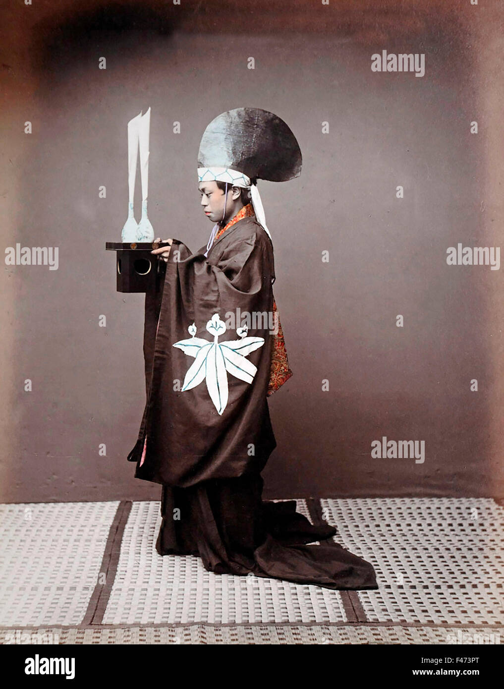 Shinto priest, Japan Stock Photo