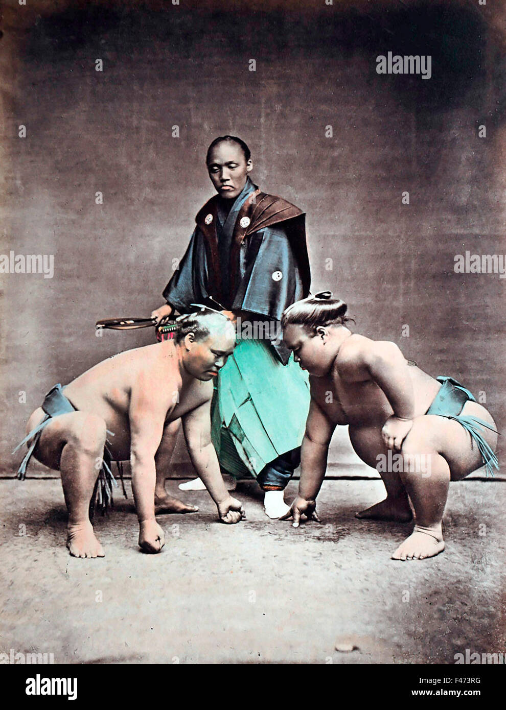 Japanese sumo wrestlers, Japan Stock Photo