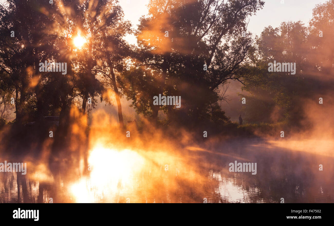 Fog on the river Stock Photo - Alamy