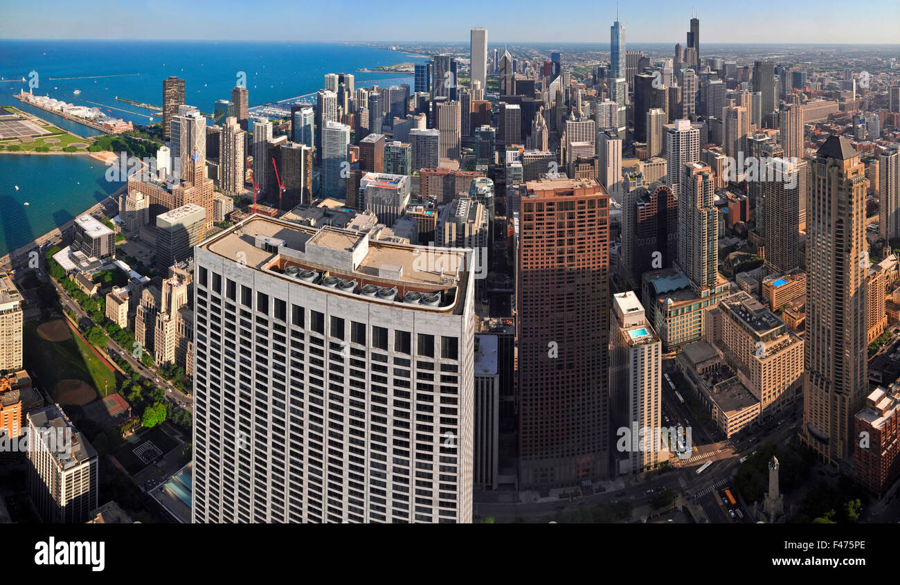 Chicago skyline, view from John Hancock Center, Chicago, Illinois, USA Stock Photo