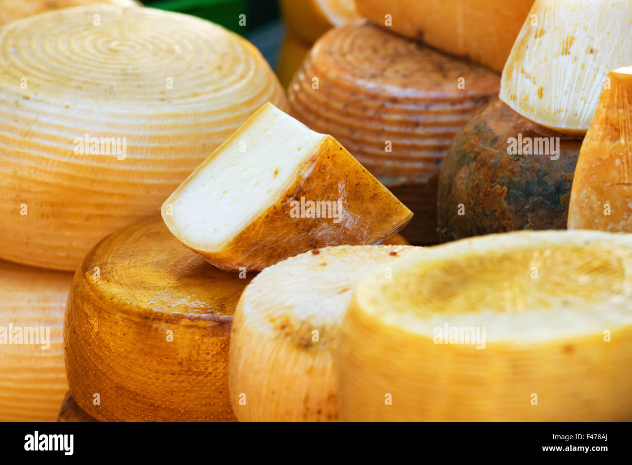 Different sorts of italian cheese Stock Photo Alamy
