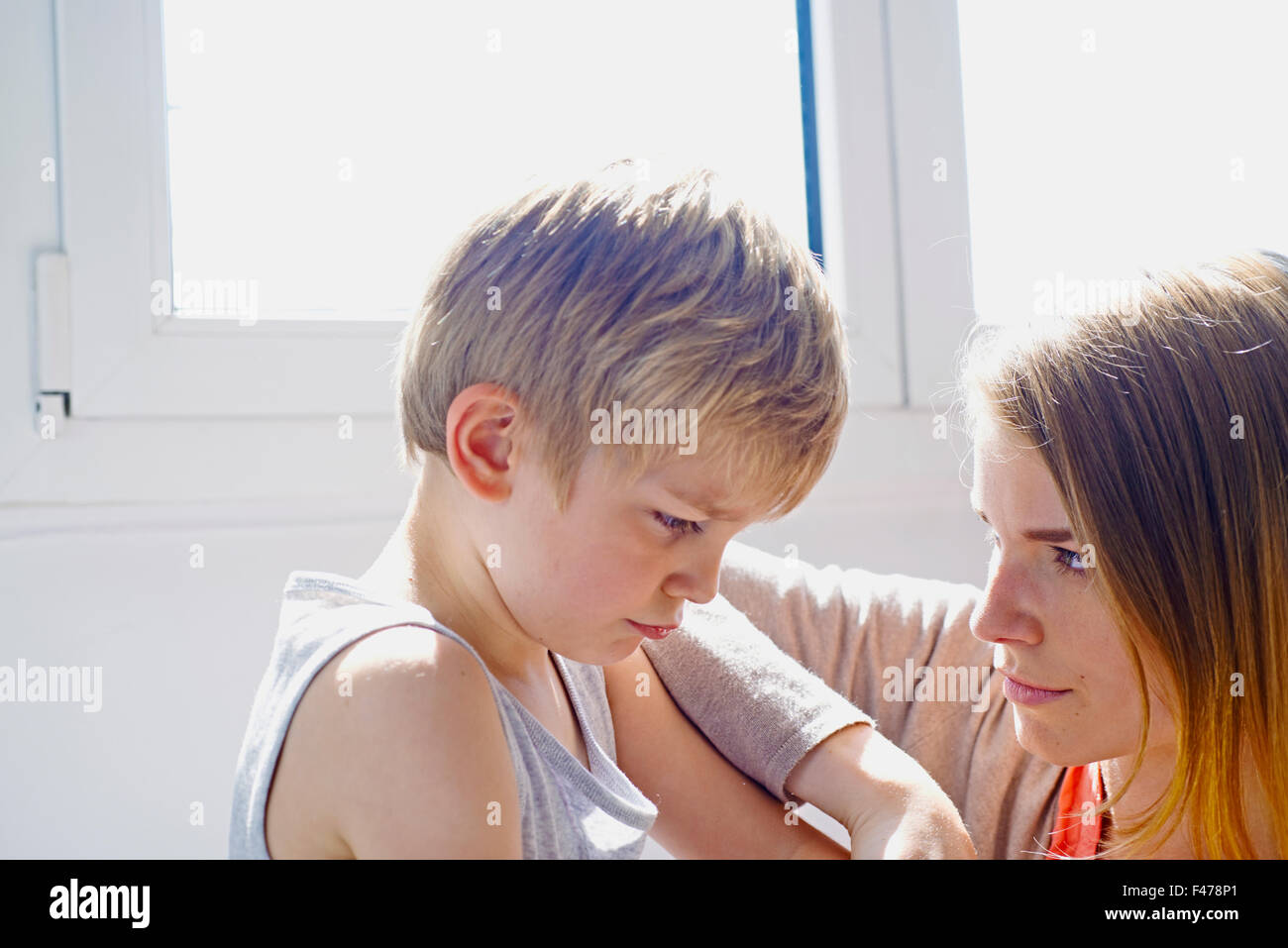 BABYSITTER & CHILD Stock Photo