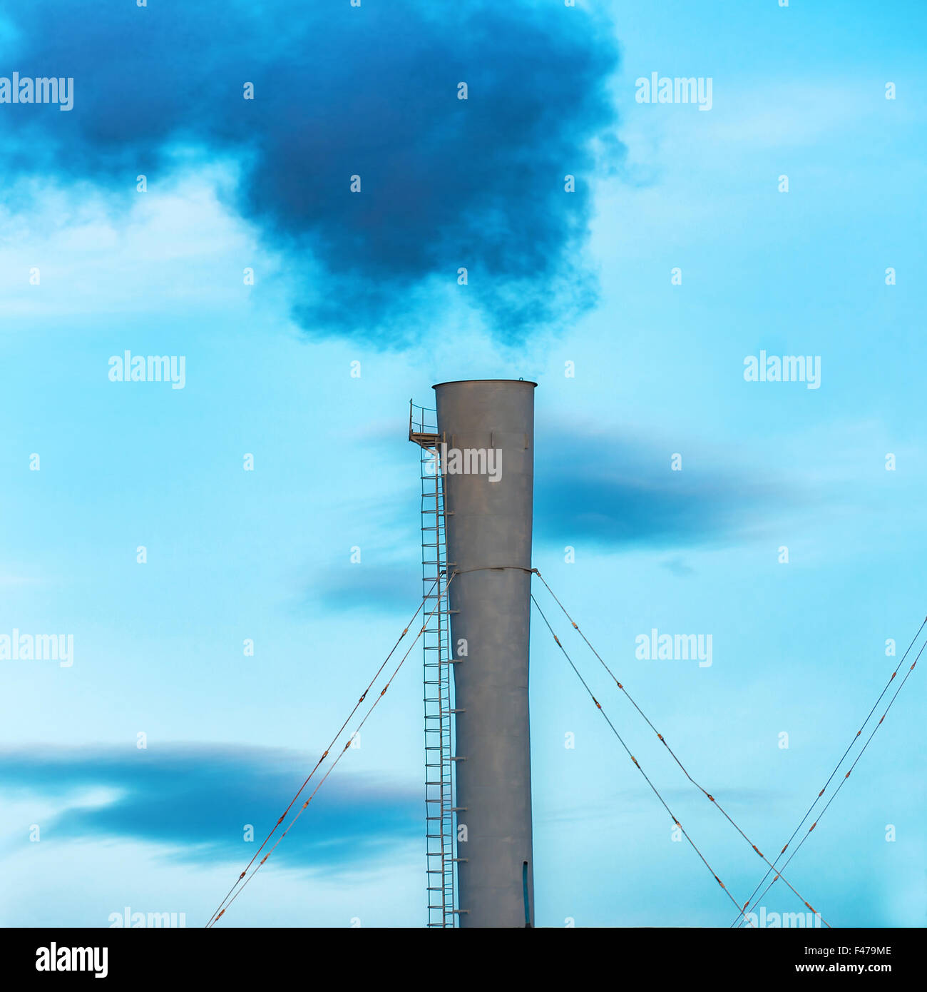 Industrial black toxic smoke Stock Photo