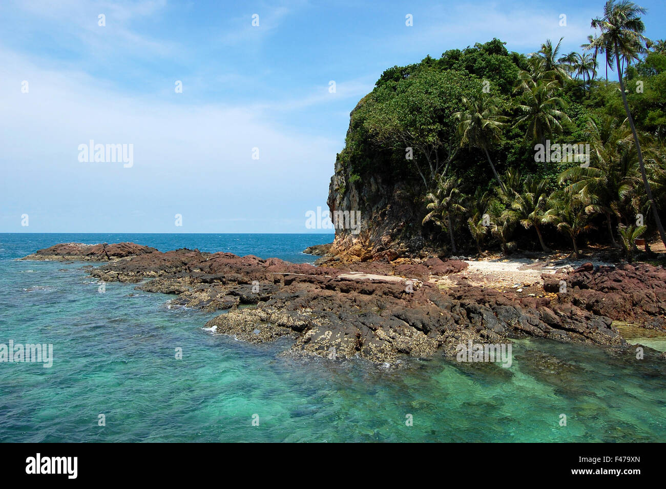 Coastline of Rawa Island in the South China Sea, Malaysia Stock Photo