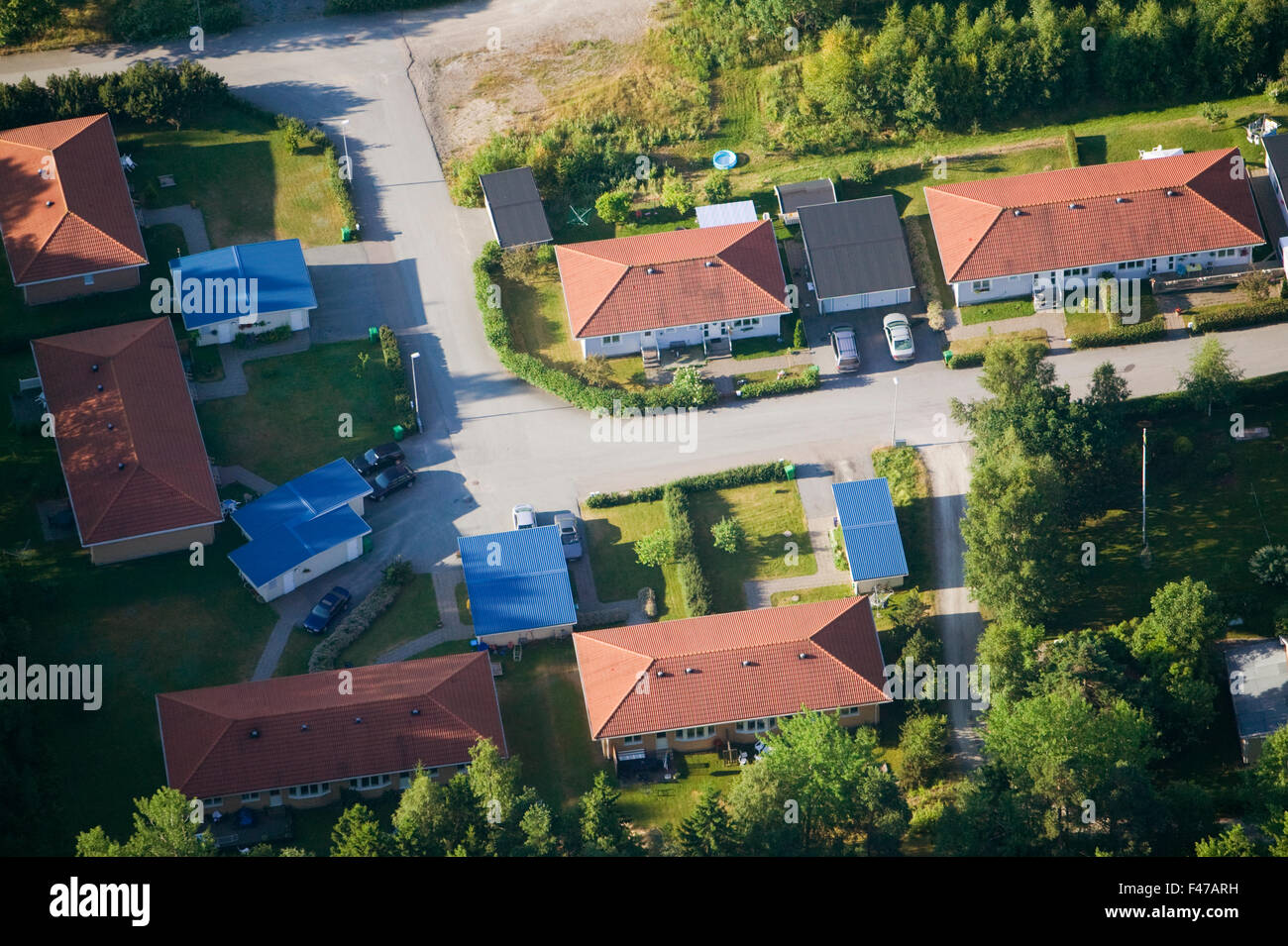 A residential district, Vastmanland, Sweden. Stock Photo