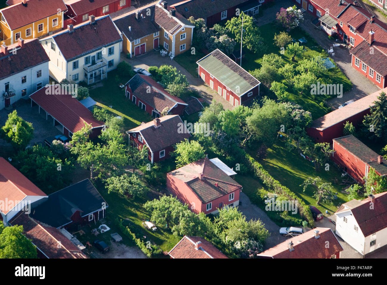 Houses, Nora, Vastmanland, Sweden. Stock Photo