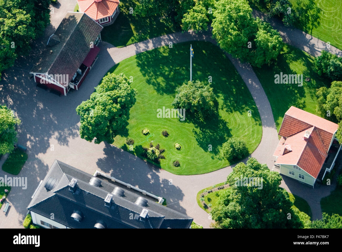 Aerial view of Marbacka, Sweden. Stock Photo