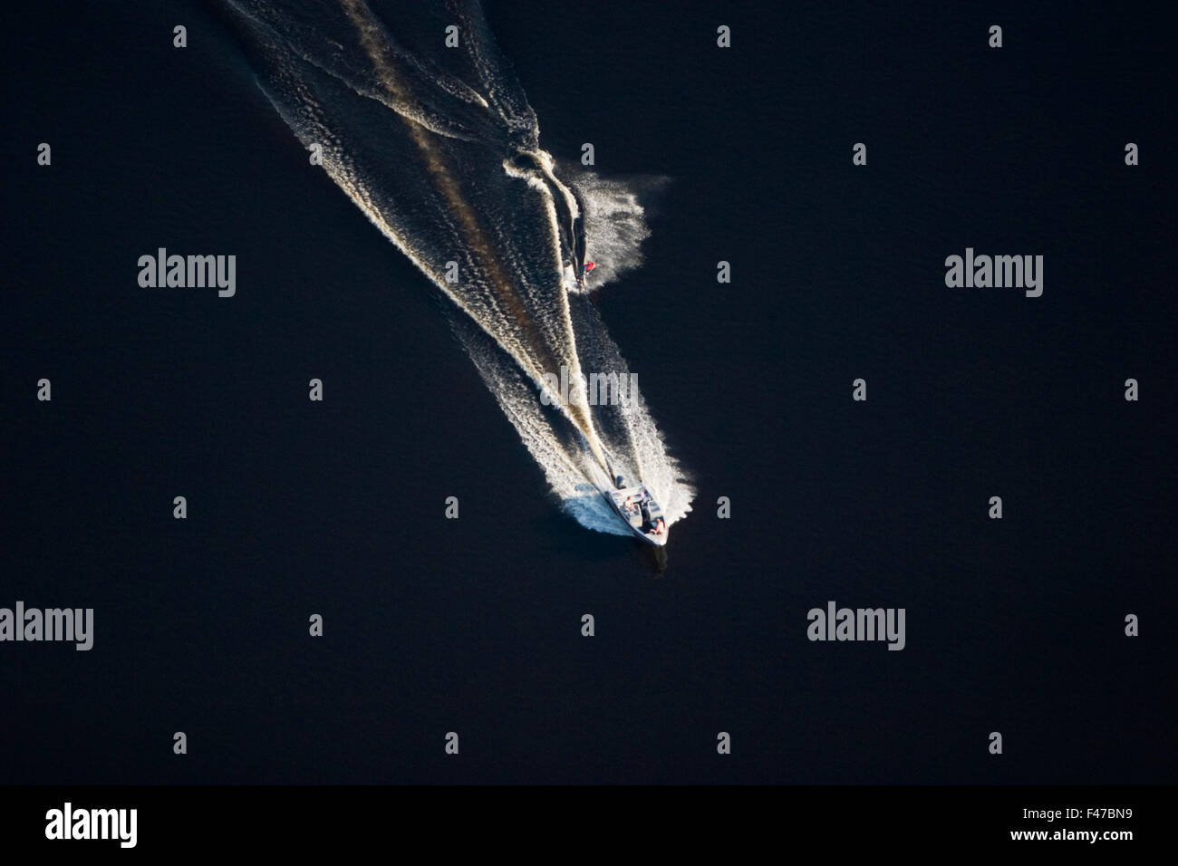 Aerial view of a motorboat on the sea, Sweden Stock Photo - Alamy