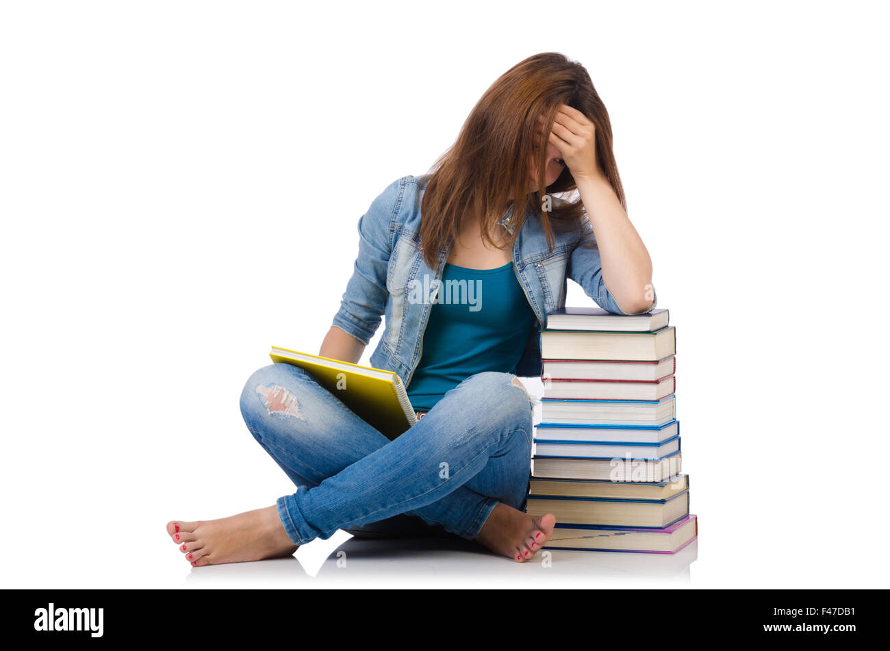 Teen girl standing books hi-res stock photography and images - Alamy