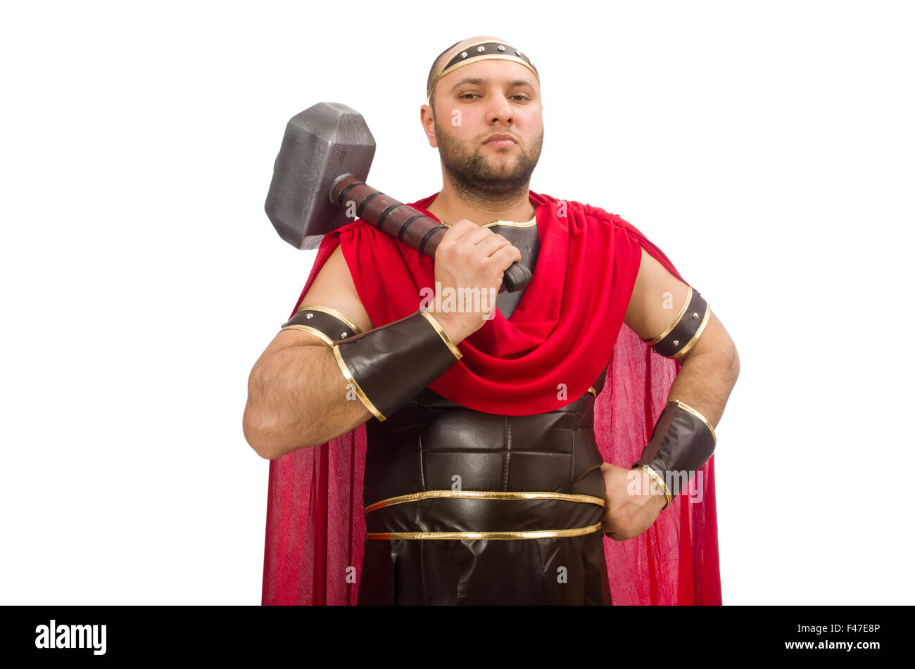 Gladiator with hammer isolated on white Stock Photo - Alamy