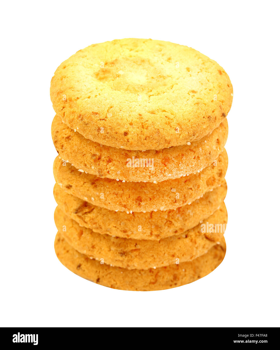 Delicious biscuits photographed on a white background closeup Stock Photo