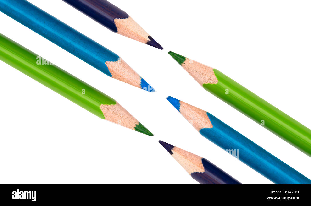 Wooden colored pencils isolated on a white background Stock Photo Alamy