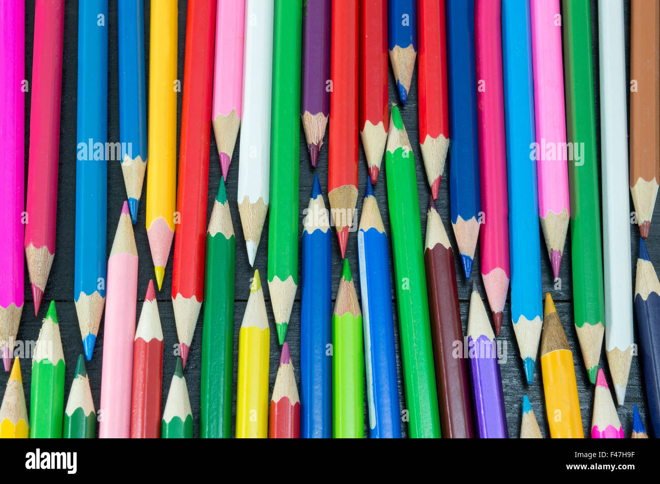 Colorful pencils background pattern Stock Photo