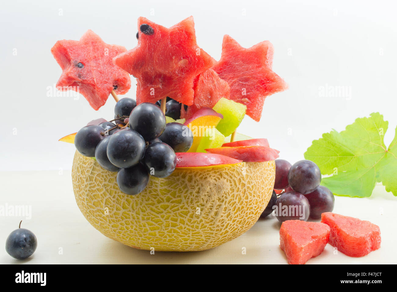 Melon and grape salad hi-res stock photography and images - Alamy
