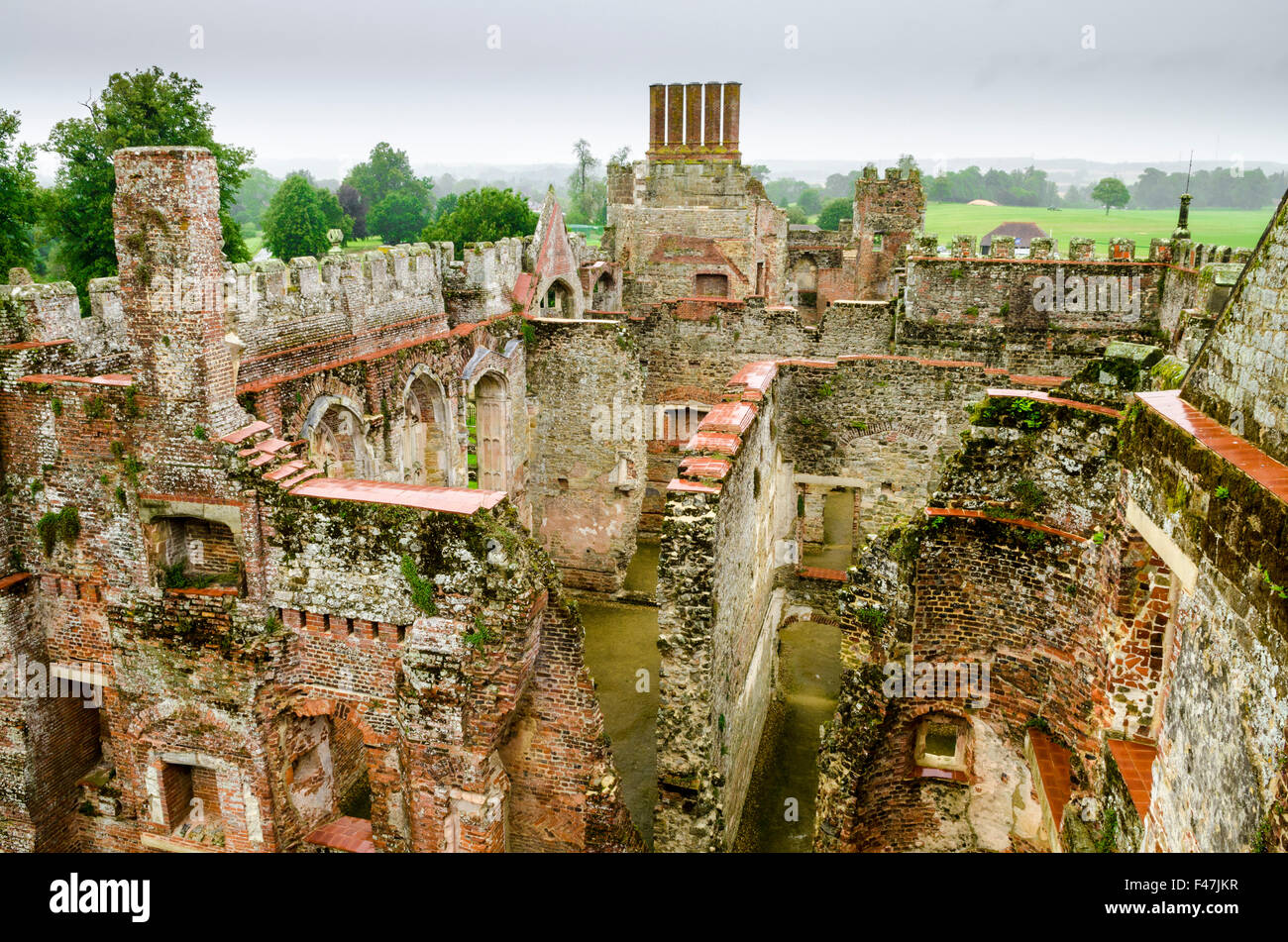 The ruins of the 16th century Cowdray House. Largely destroyed by fire ...