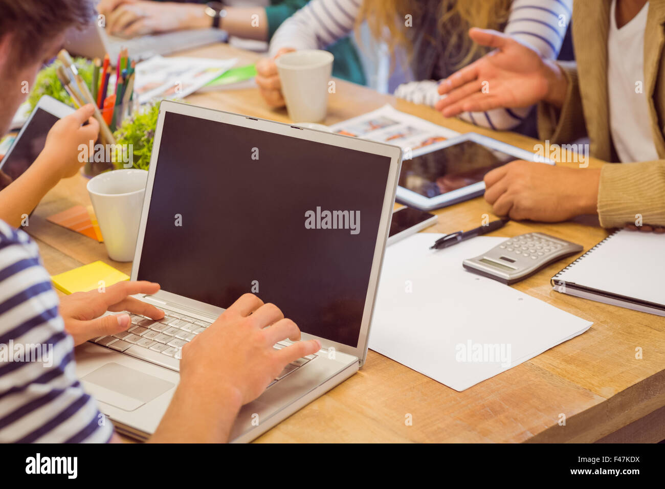 Young colleagues in meeting Stock Photo