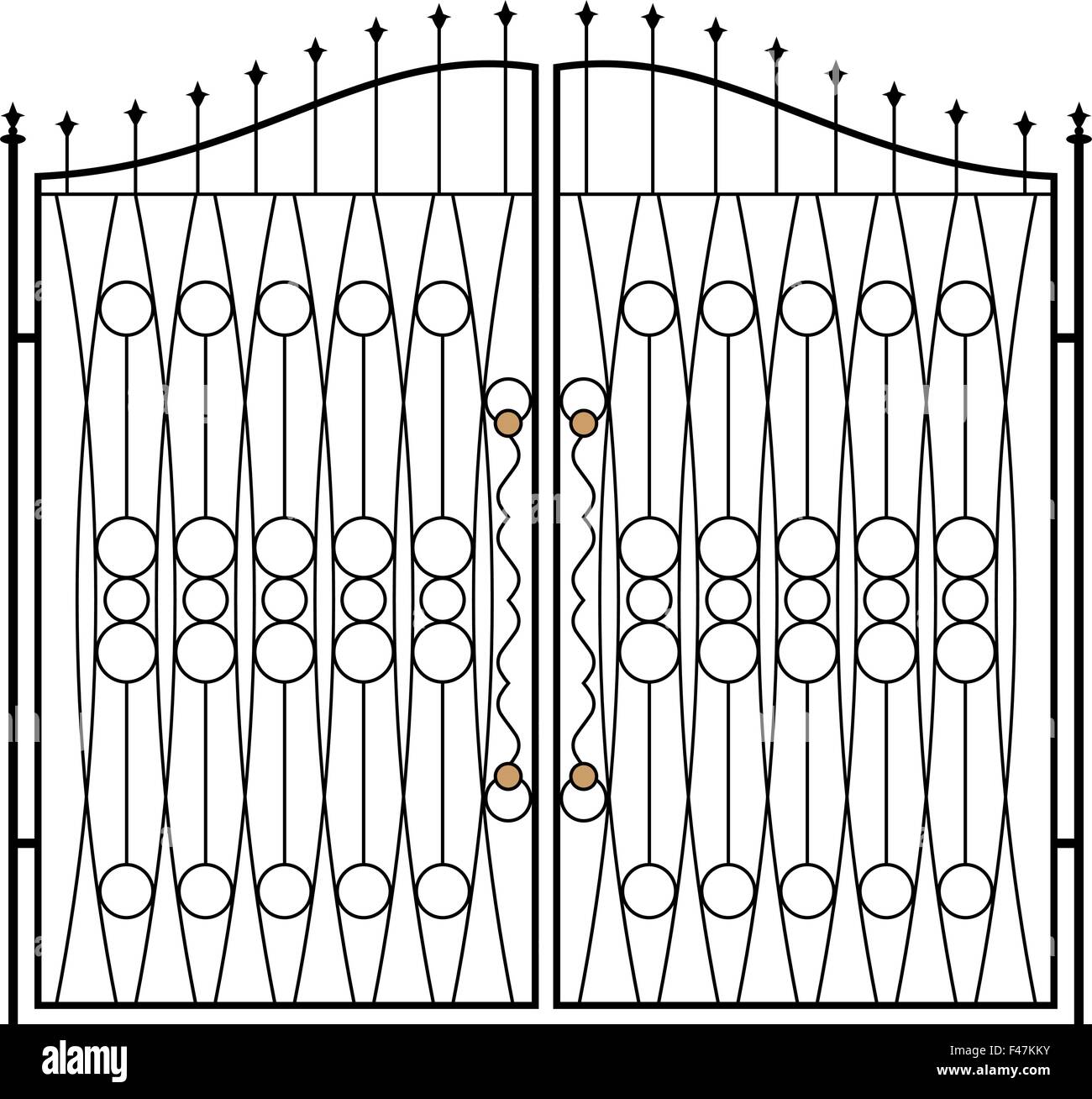 Wrought Iron Gate, Door, Fence, Window, Grill, Railing Design Vector
