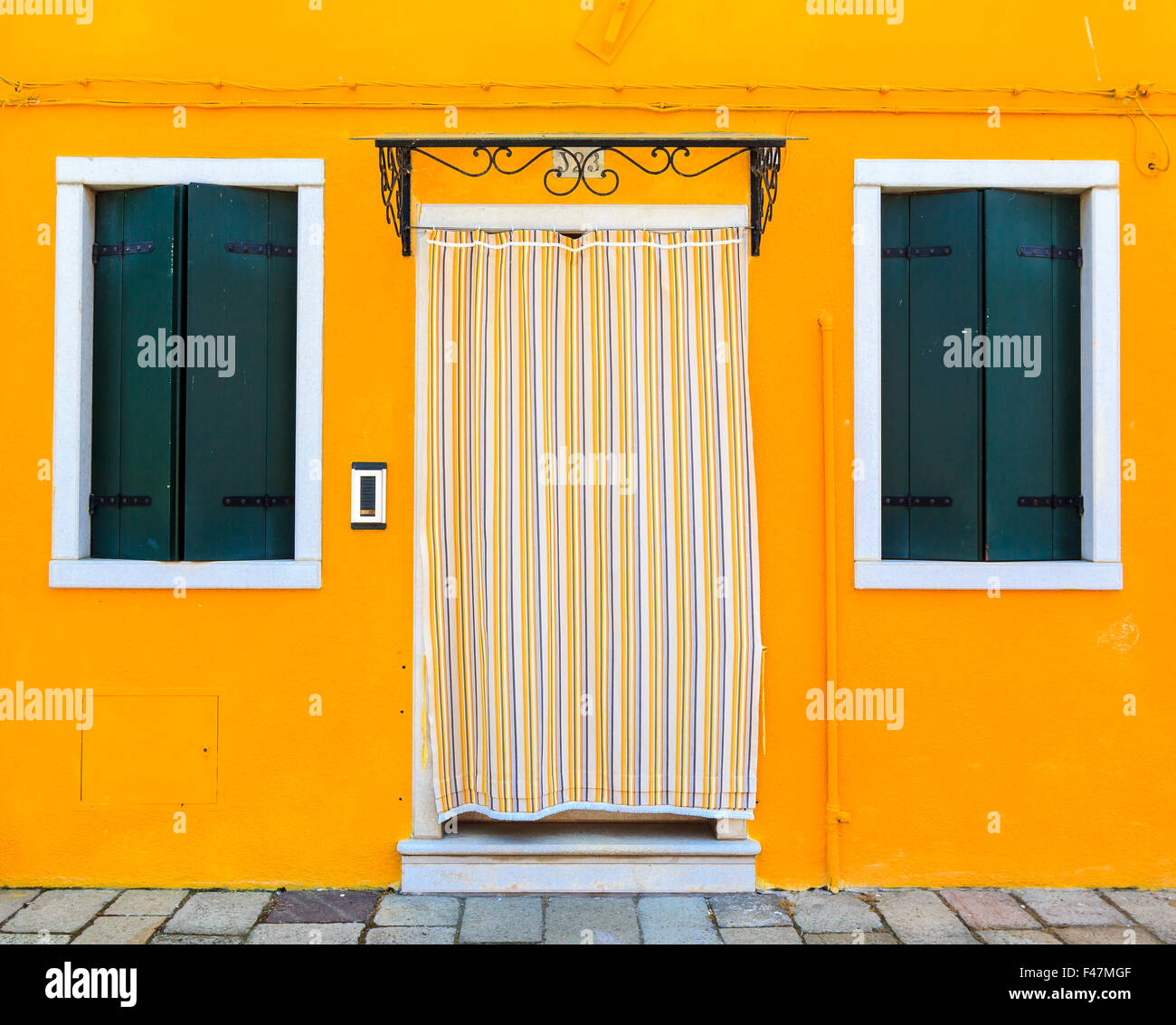 Door, Window, yellow Shutter, Old, Fame, House, Blue, Green, Brown, Steps, Shutters, Windows, Colour, Color, Colours, Colors, Stock Photo