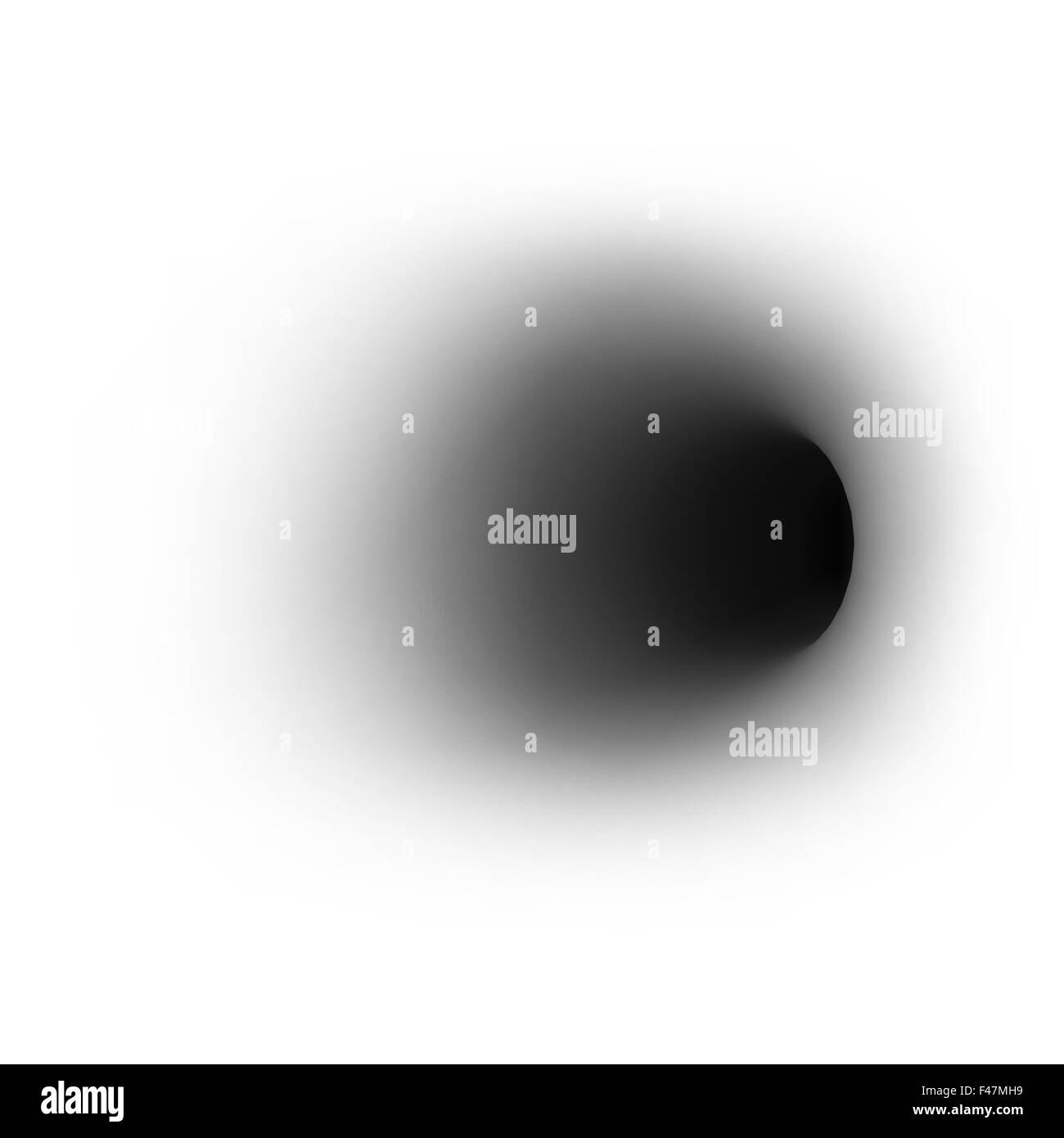 Black hole on absolute white background. 3d illustration Stock Photo