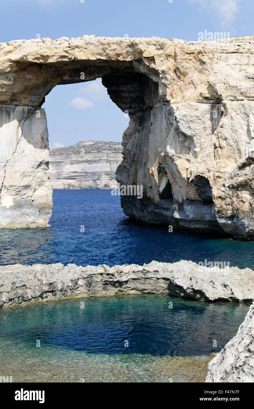 Azur Windwow and Blue Hole, Gozo, Malta, Gozo, Malta, South Europe, Mediterranean Sea Stock Photo