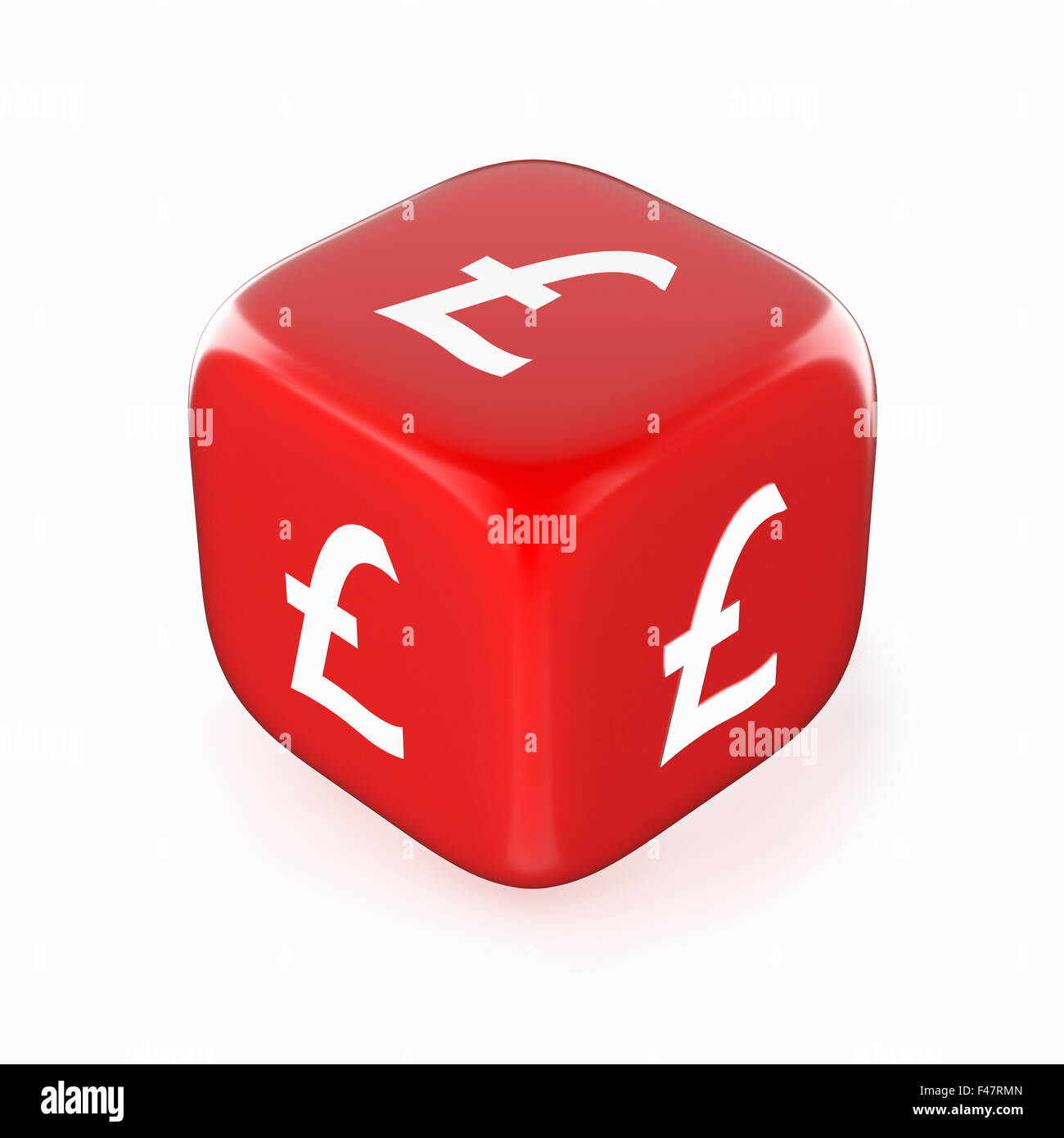 White pound currency sign on red dice. 3d Stock Photo Alamy